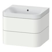 Duravit Möbelwaschtisch Happy D.2 Plus 57,5x49cm, o. HL, we matt, 2 Schubkästen