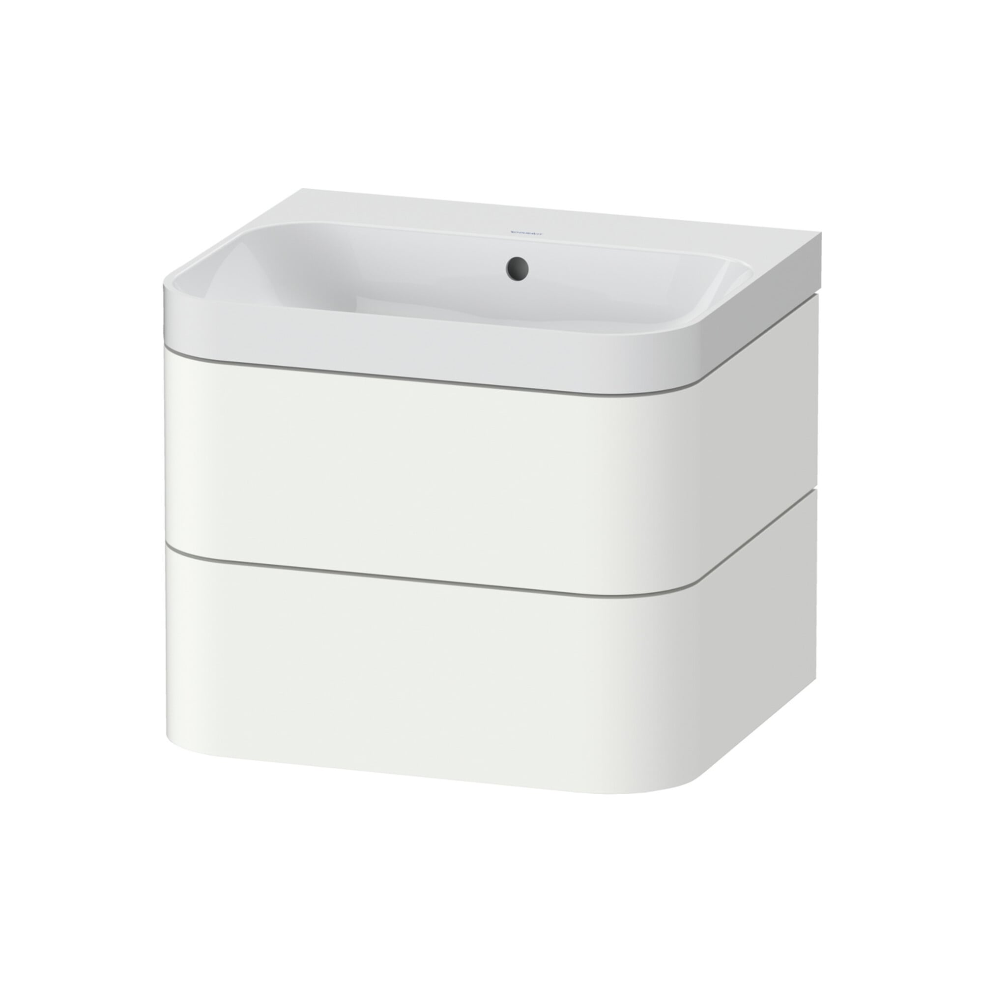 Duravit Möbelwaschtisch Happy D.2 Plus 57,5x49cm, o. HL, we s-matt, 2 Schubk.