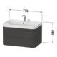 Duravit Möbelwaschtisch Happy D.2 Plus 77,5x49cm, 1 HL, st-g s-matt, 2 Schubk.