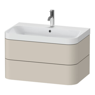 Duravit Möbelwaschtisch Happy D.2 Plus 77,5x49cm, 1 HL, Tau matt, 2 Schubkästen