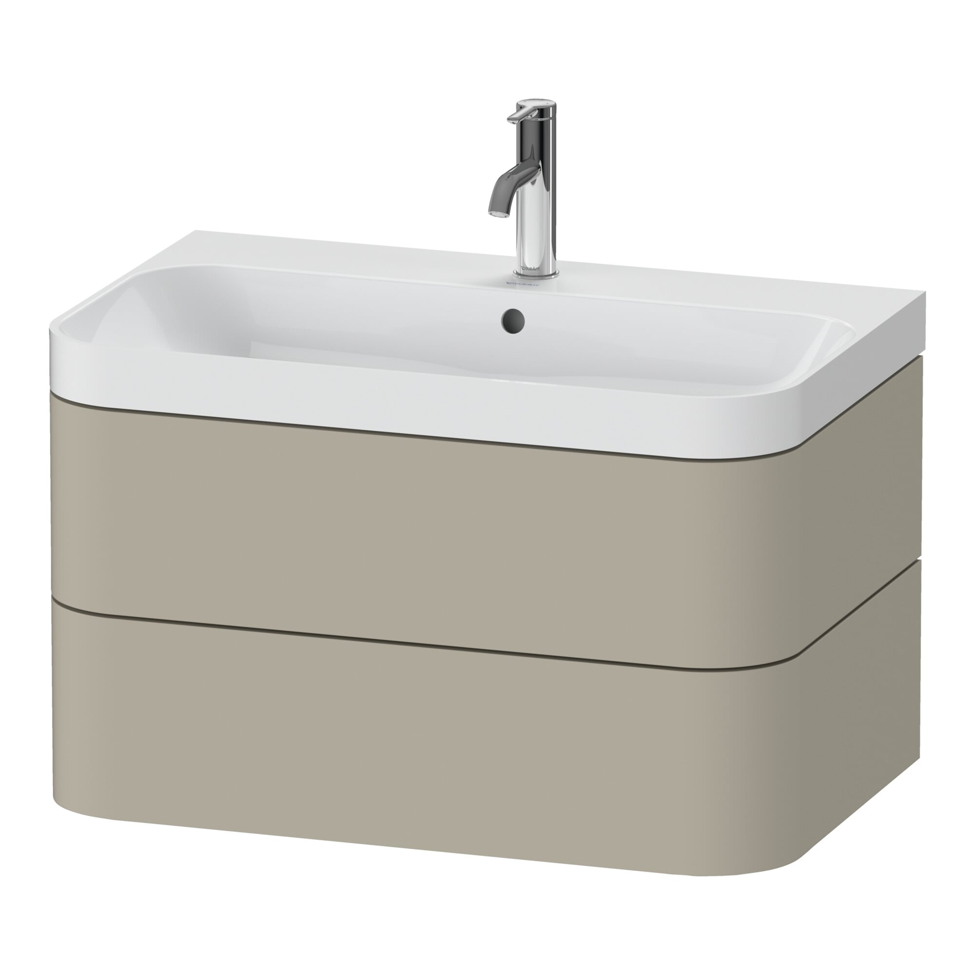 Duravit Möbelwaschtisch Happy D.2 Plus 77,5x49cm, 1 HL, Tau s-matt, 2 Schubk.