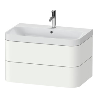 Duravit Möbelwaschtisch Happy D.2 Plus 77,5x49cm, 1 HL, we matt, 2 Schubkästen