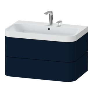 Duravit Möbelwaschtisch Happy D.2 Plus 77,5x49cm, 2 HL, blau s-matt, 2 Schubk.