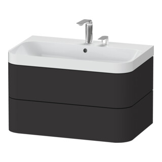 Duravit Möbelwaschtisch Happy D.2 Plus 77,5x49cm, 2 HL, graph matt, 2 Schubk.