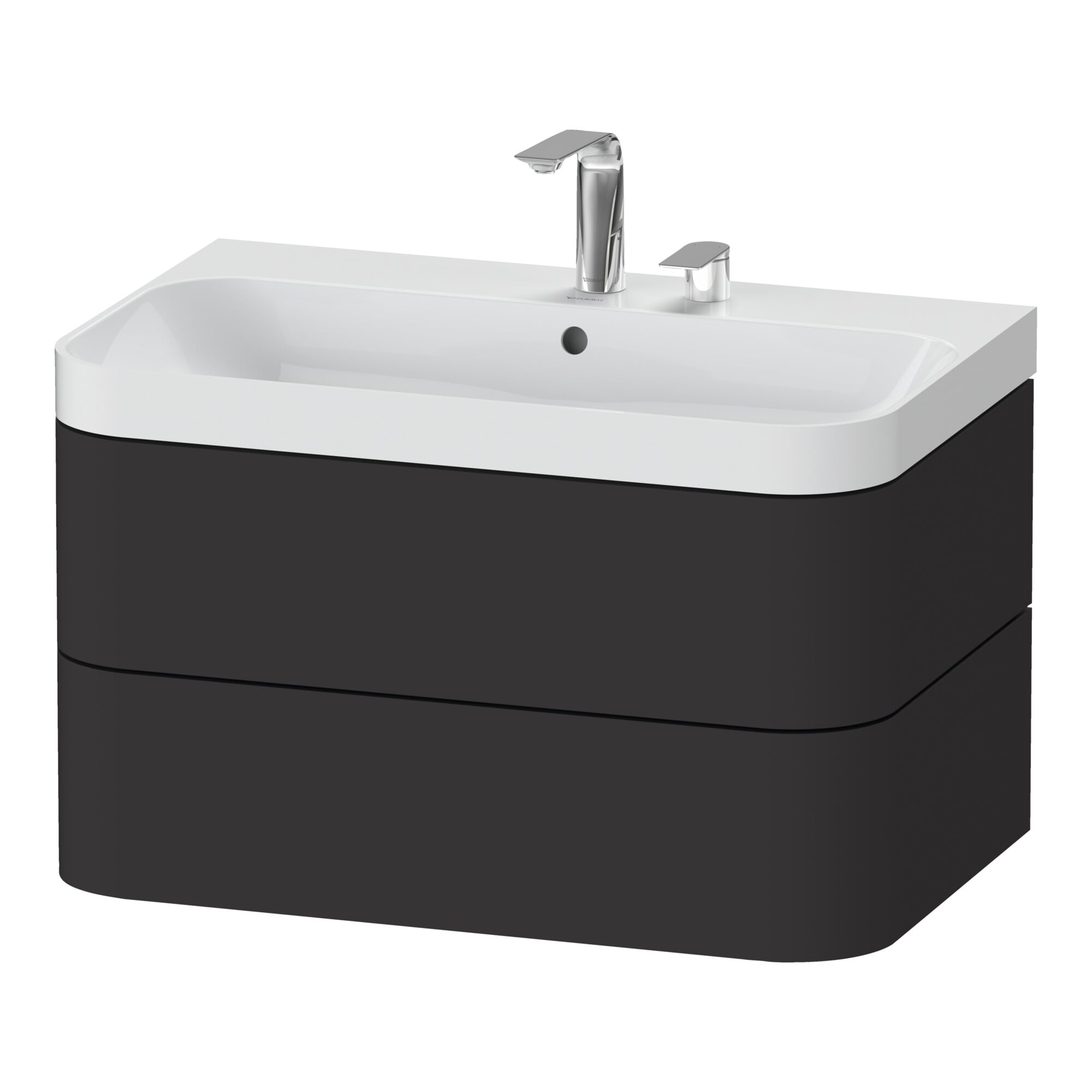 Duravit Möbelwaschtisch Happy D.2 Plus 77,5x49cm, 2 HL, graph matt, 2 Schubk.