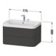 Duravit Möbelwaschtisch Happy D.2 Plus 77,5x49cm, 2 HL, Medit. Ei, 2 Schubk.-3
