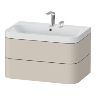 Duravit Möbelwaschtisch Happy D.2 Plus 77,5x49cm, 2 HL, Tau matt, 2 Schubkästen