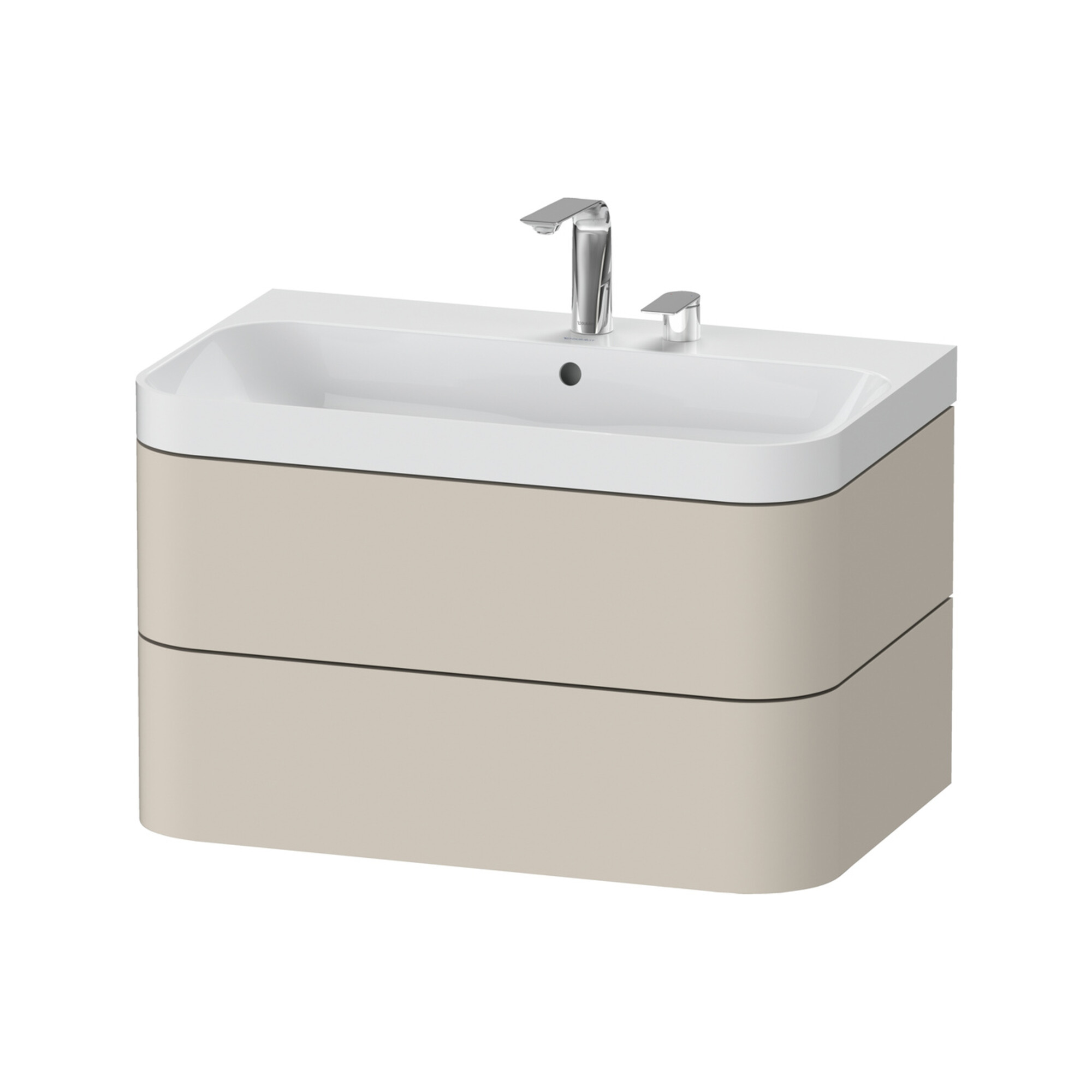 Duravit Möbelwaschtisch Happy D.2 Plus 77,5x49cm, 2 HL, Tau matt, 2 Schubkästen