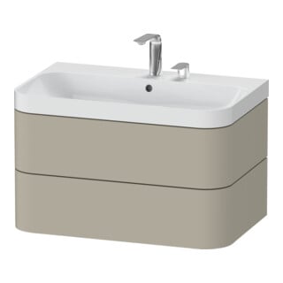 Duravit Möbelwaschtisch Happy D.2 Plus 77,5x49cm, 2 HL, Tau s-matt, 2 Schubk.