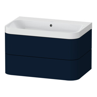 Duravit Möbelwaschtisch Happy D.2 Plus 77,5x49cm, o. HL, blau s-matt, 2 Schubk.