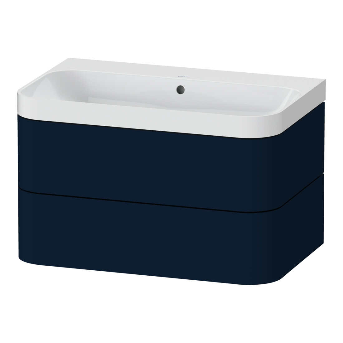 Duravit Möbelwaschtisch Happy D.2 Plus 77,5x49cm, o. HL, blau s-matt, 2 Schubk.