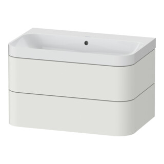 Duravit Möbelwaschtisch Happy D.2 Plus 77,5x49cm, o HL, No we s-matt, 2 Schubk.