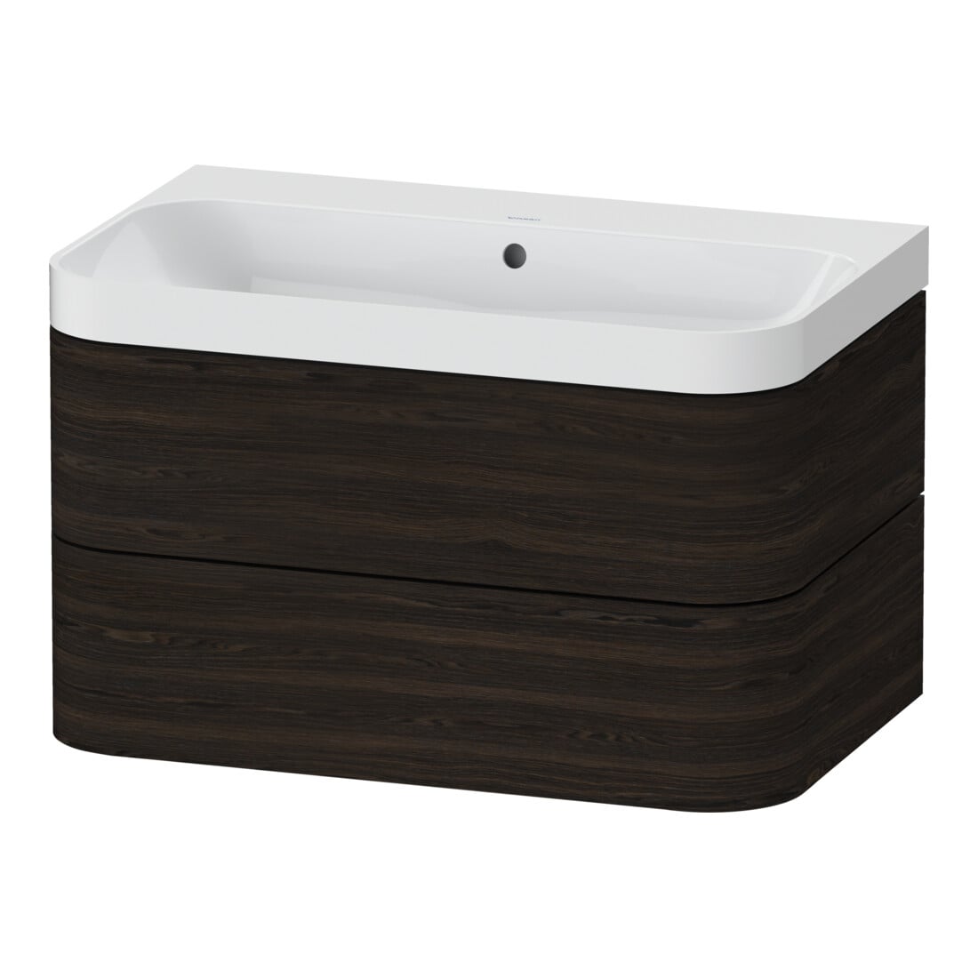 Duravit Möbelwaschtisch Happy D.2 Plus 77,5x49cm, o. HL, Nussb geb., 2 Schubk.