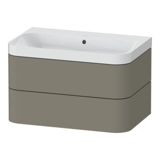 Duravit Möbelwaschtisch Happy D.2 Plus 77,5x49cm, o HL, st-g s-matt, 2 Schubk.