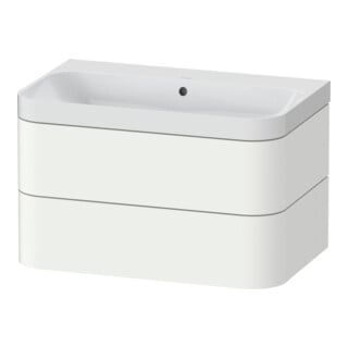 Duravit Möbelwaschtisch Happy D.2 Plus 77,5x49cm, o. HL, we matt, 2 Schubkästen