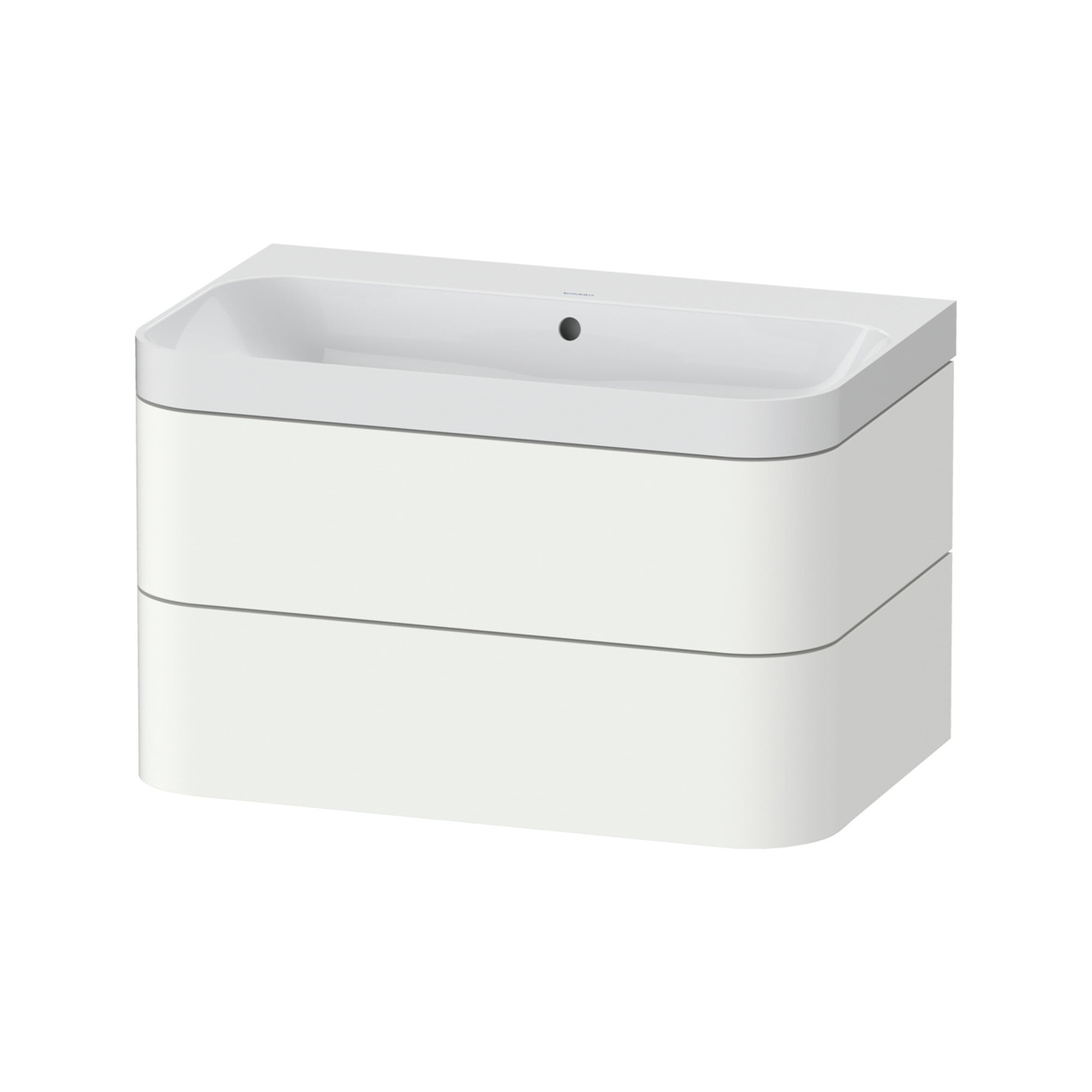 Duravit Möbelwaschtisch Happy D.2 Plus 77,5x49cm, o. HL, we matt, 2 Schubkästen
