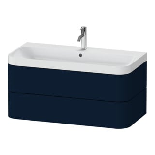 Duravit Möbelwaschtisch Happy D.2 Plus 97,5x49cm, 1 HL, blau s-matt, 2 Schubk.
