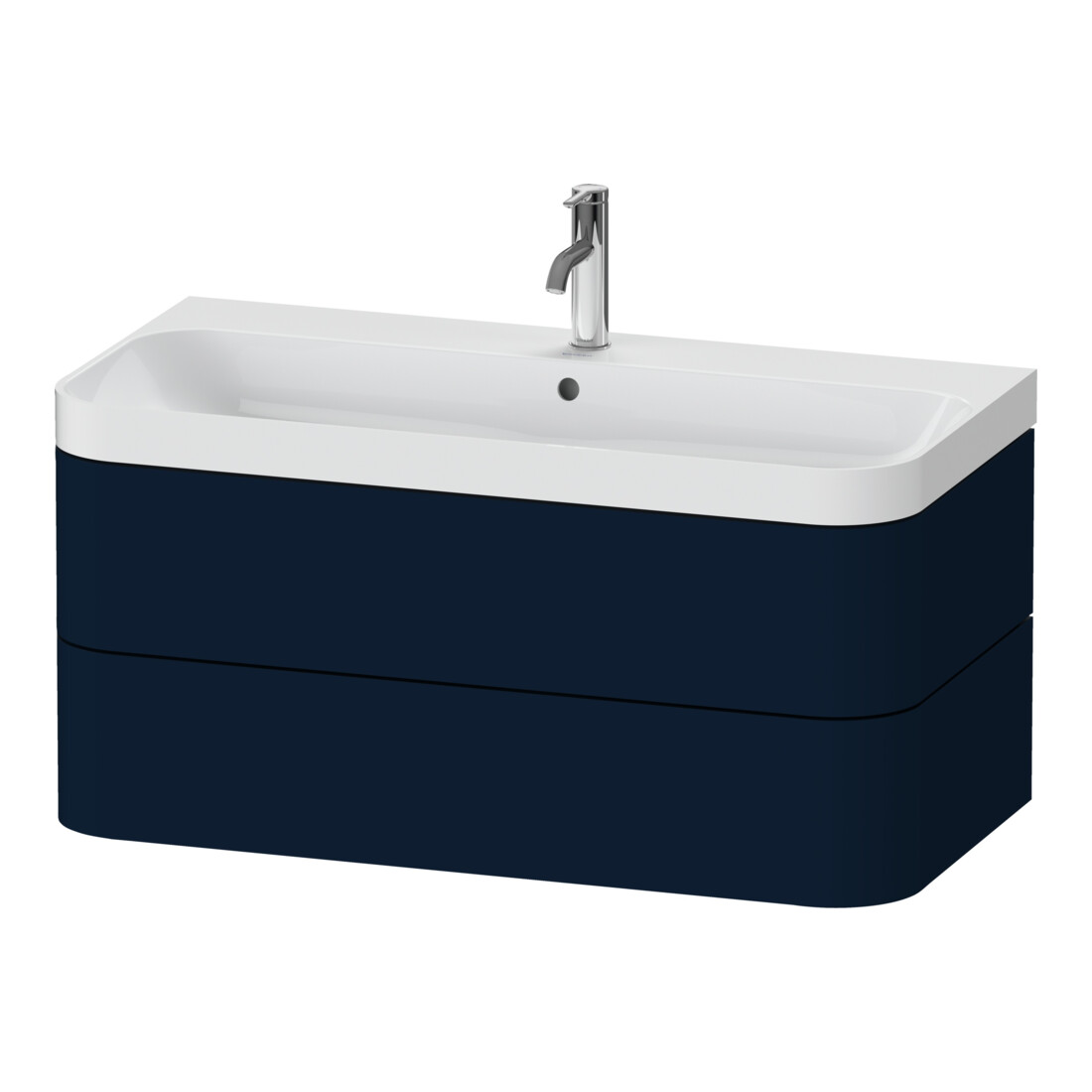 Duravit Möbelwaschtisch Happy D.2 Plus 97,5x49cm, 1 HL, blau s-matt, 2 Schubk.