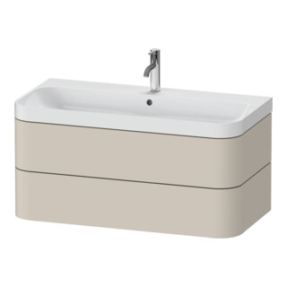Duravit Möbelwaschtisch Happy D.2 Plus 97,5x49cm, 1 HL, Tau matt, 2 Schubkästen