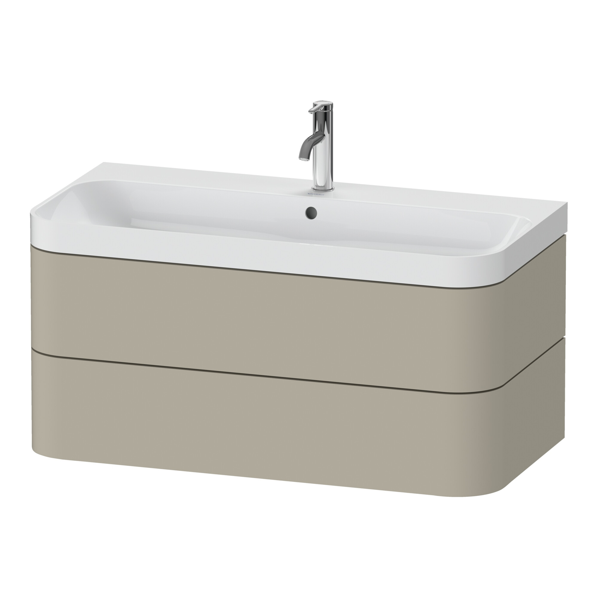 Duravit Möbelwaschtisch Happy D.2 Plus 97,5x49cm, 1 HL, Tau s-matt, 2 Schubk.