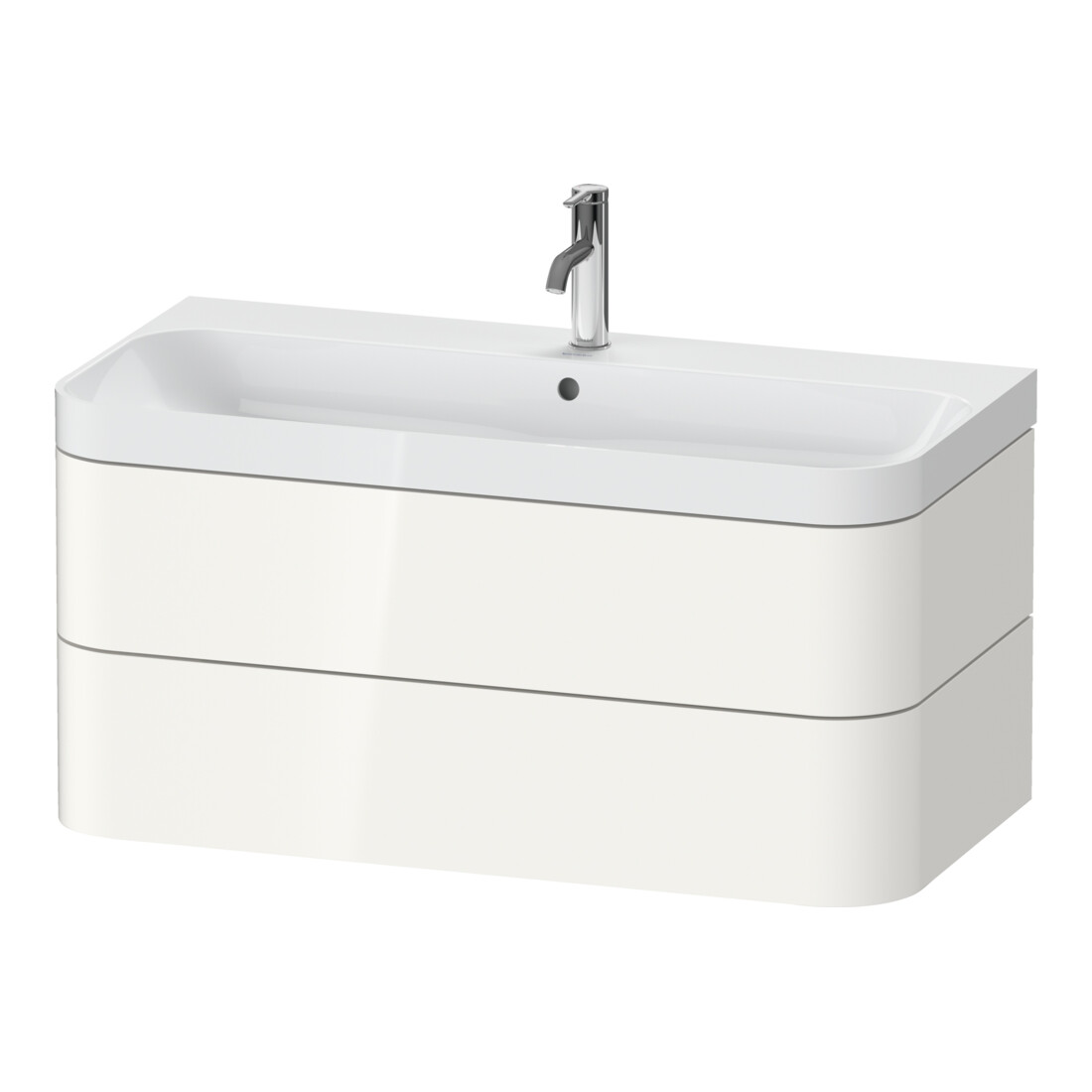 Duravit Möbelwaschtisch Happy D.2 Plus 97,5x49cm, 1 HL, we hgl, 2 Schubkästen