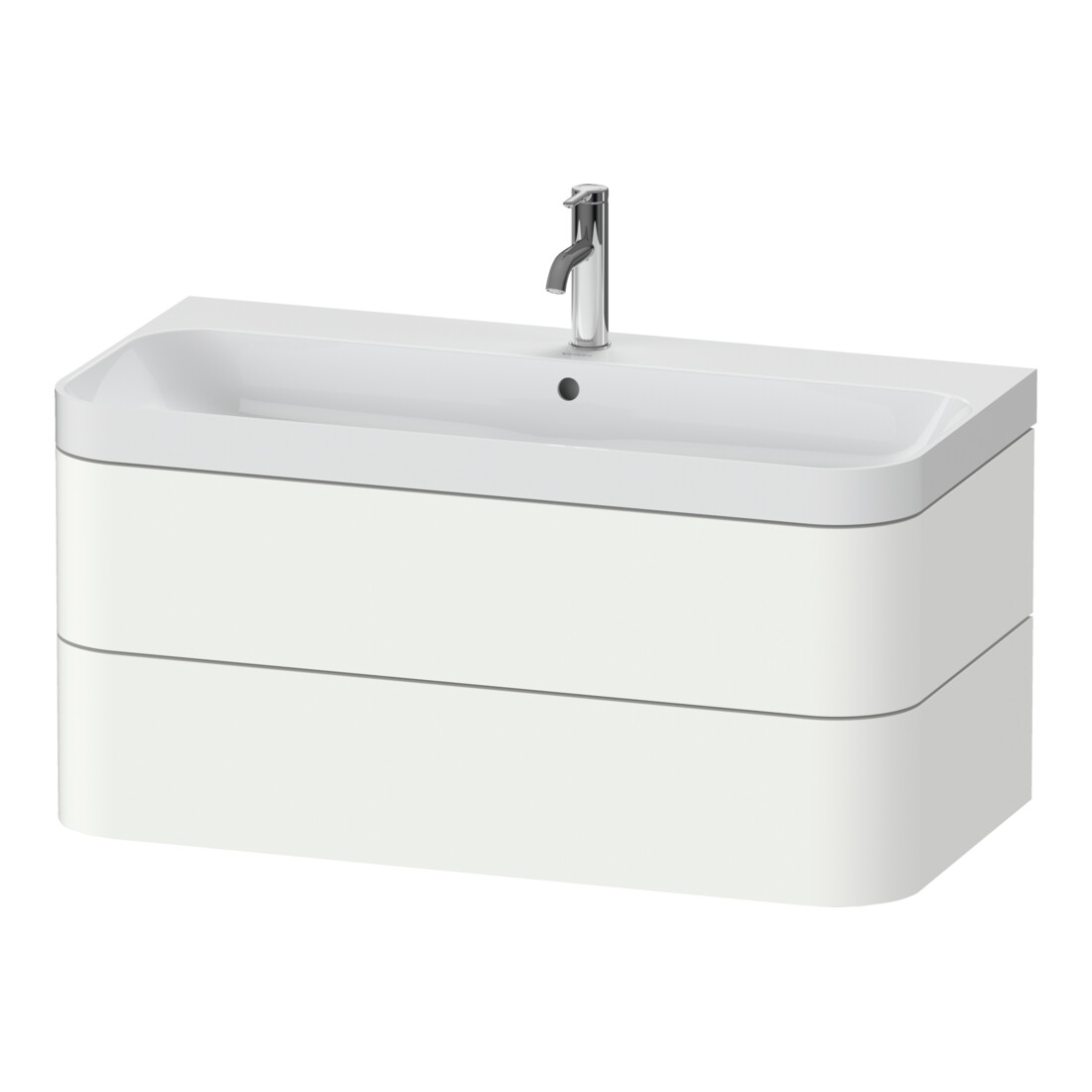 Duravit Möbelwaschtisch Happy D.2 Plus 97,5x49cm, 1 HL, we s-matt, 2 Schubk.