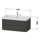 Duravit Möbelwaschtisch Happy D.2 Plus 97,5x49cm, 1 HL, we s-matt, 2 Schubk.