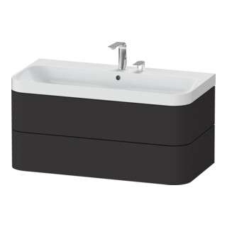 Duravit Möbelwaschtisch Happy D.2 Plus 97,5x49cm, 2 HL, graph matt, 2 Schubk.