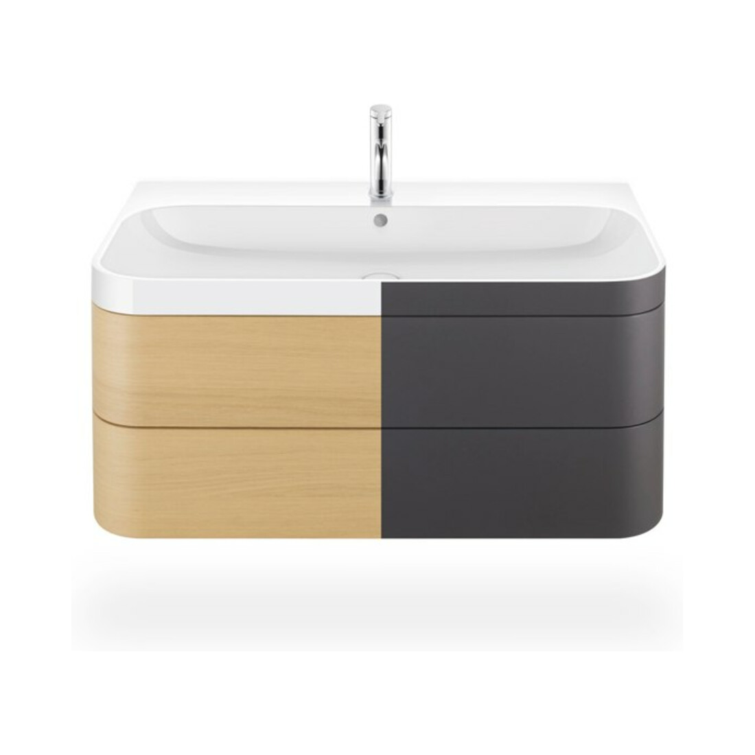 Duravit Möbelwaschtisch Happy D.2 Plus 97,5x49cm, 2 HL, Medit. Ei, 2 Schubk.
