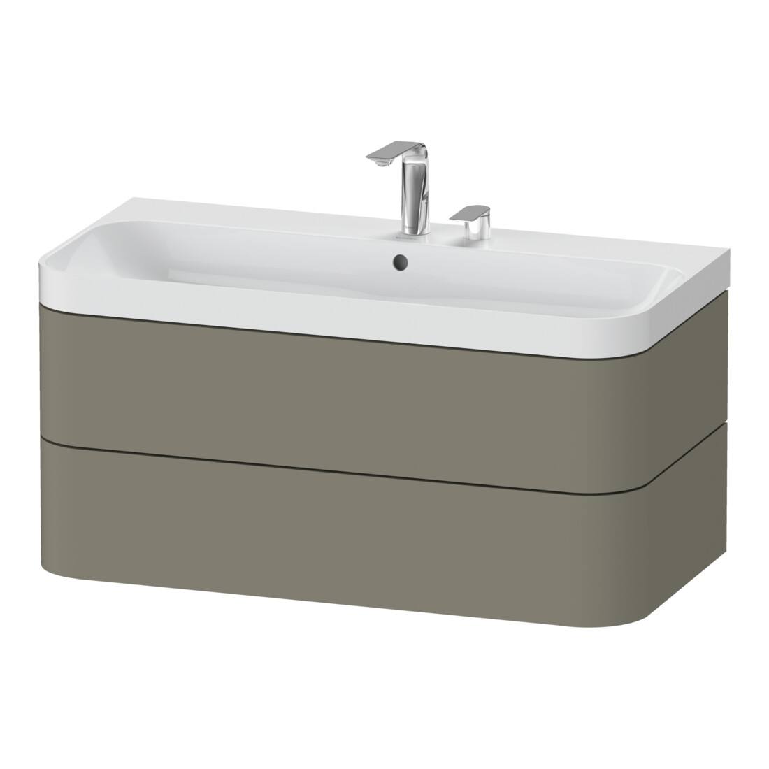 Duravit Möbelwaschtisch Happy D.2 Plus 97,5x49cm, 2 HL, st-g s-matt, 2 Schubk.