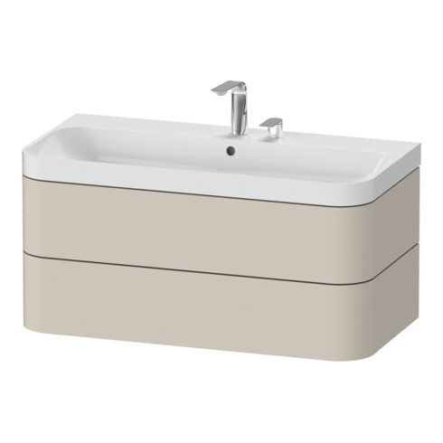 Duravit Möbelwaschtisch Happy D.2 Plus 97,5x49cm, 2 HL, Tau matt, 2 Schubkästen