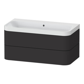 Duravit Möbelwaschtisch Happy D.2 Plus 97,5x49cm, o. HL, graph matt, 2 Schubk.
