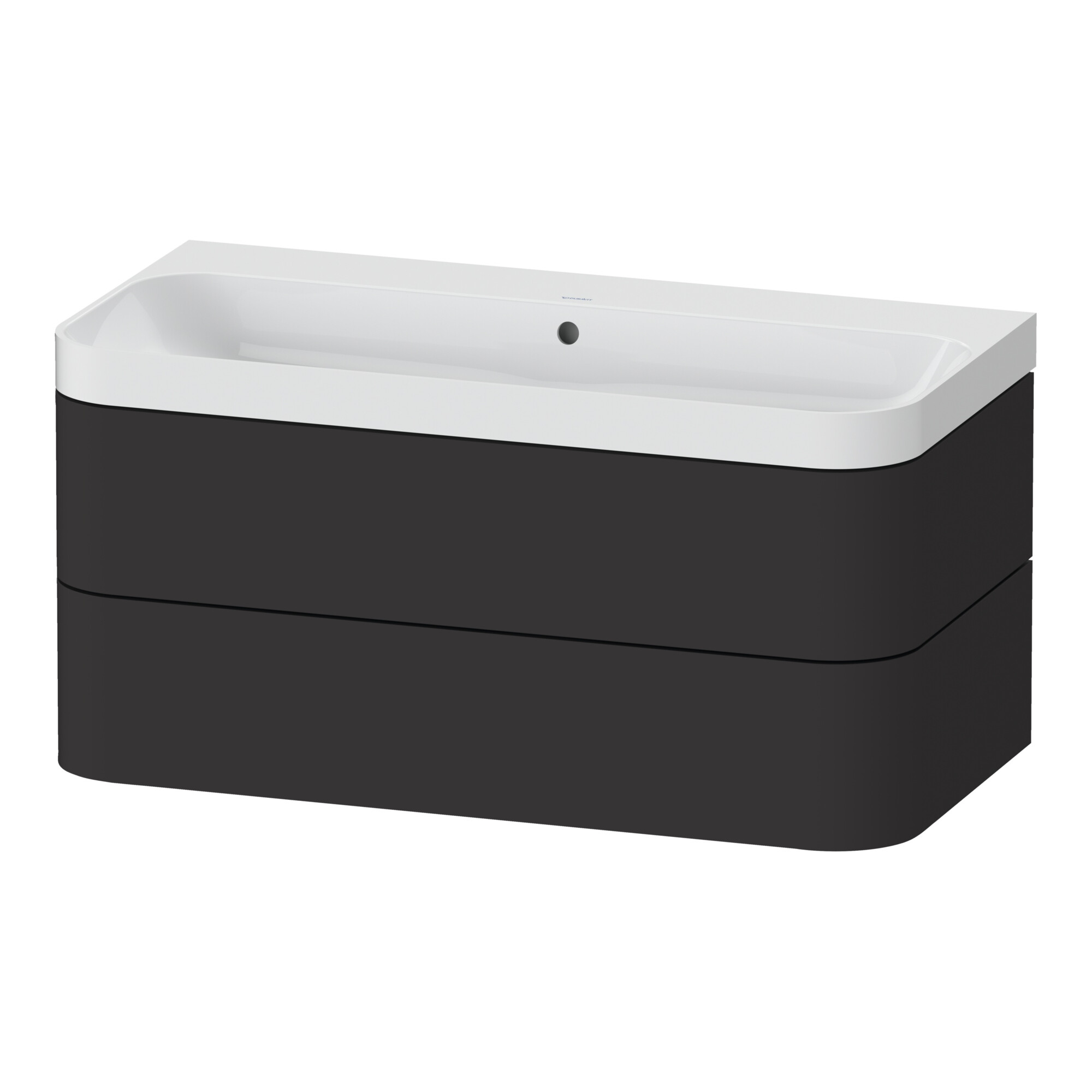 Duravit Möbelwaschtisch Happy D.2 Plus 97,5x49cm, o. HL, graph matt, 2 Schubk.