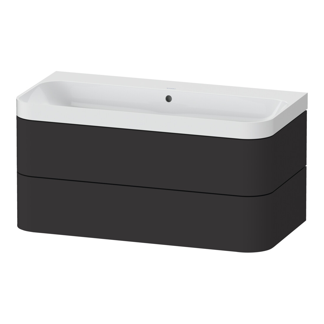 Duravit Möbelwaschtisch Happy D.2 Plus 97,5x49cm, o. HL, graph matt, 2 Schubk.