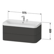 Duravit Möbelwaschtisch Happy D.2 Plus 97,5x49cm, o. HL, Medit. Ei, 2 Schubk.-4