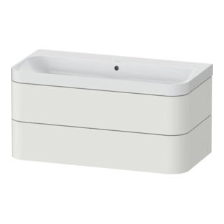 Duravit Möbelwaschtisch Happy D.2 Plus 97,5x49cm, o HL, No we s-matt, 2 Schubk.