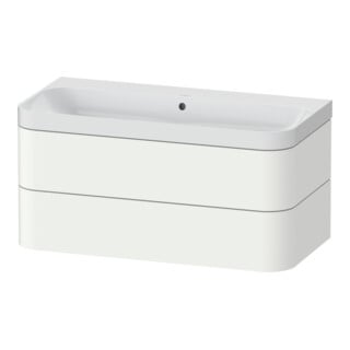 Duravit Möbelwaschtisch Happy D.2 Plus 97,5x49cm, o. HL, we matt, 2 Schubkästen
