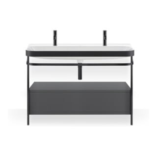 Duravit Möbelwaschtisch-Kombi Happy D.2 Plus 117,5x49cm, m 1 HL, Konsole, graph matt