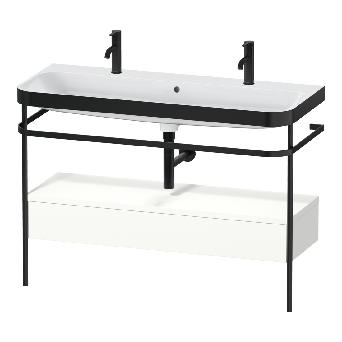 Duravit Möbelwaschtisch-Kombi Happy D.2 Plus 117,5x49cm, m 1 HL, Konsole, we s-matt