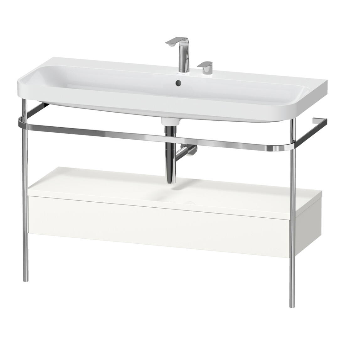 Duravit Möbelwaschtisch-Kombi Happy D.2 Plus 117,5x49cm, m Kons, 1 Lad, 2 HL, we hgl