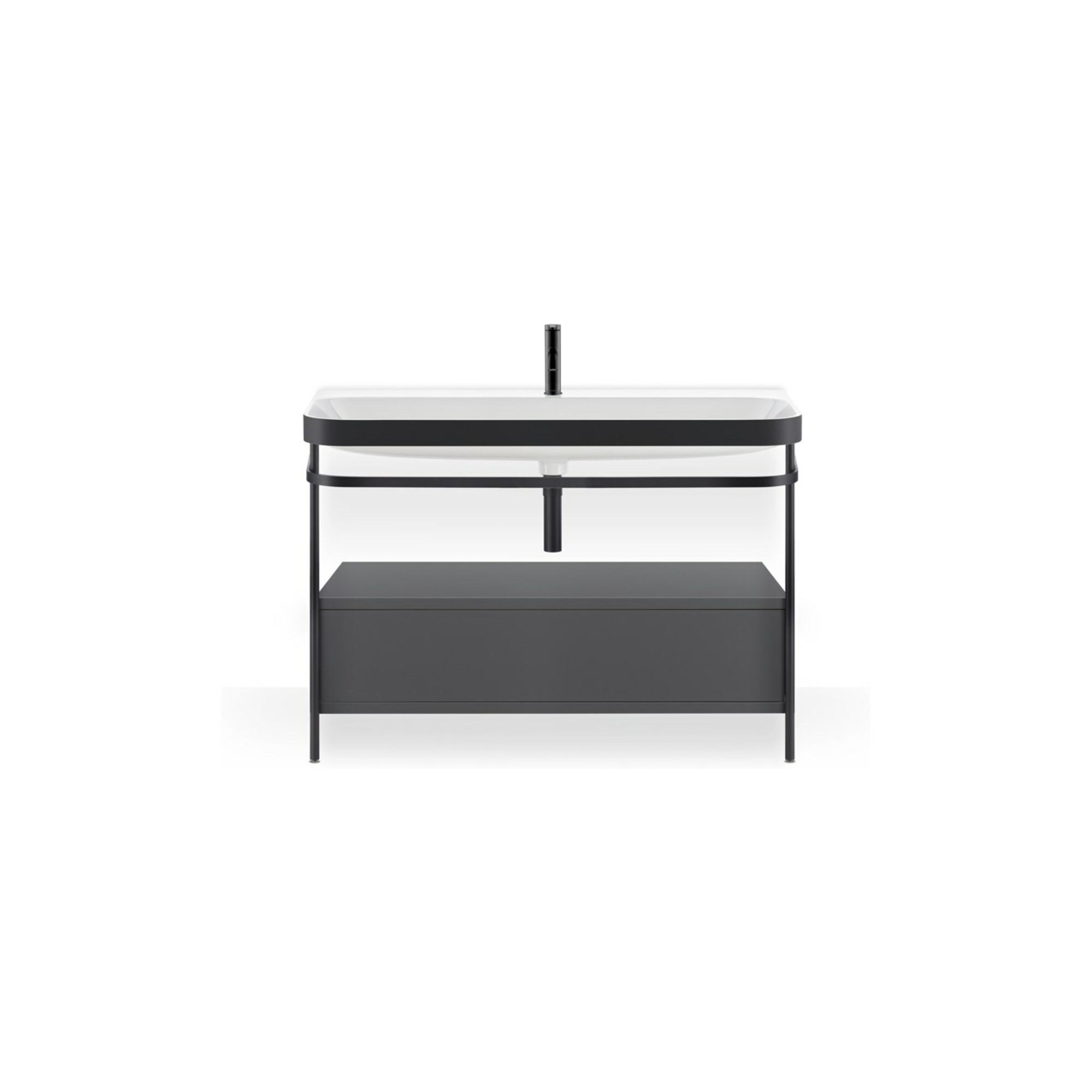 Duravit Möbelwaschtisch-Kombi Happy D.2 Plus 117,5x49cm, m Konso, 1 Lad, 1 HL, gra m