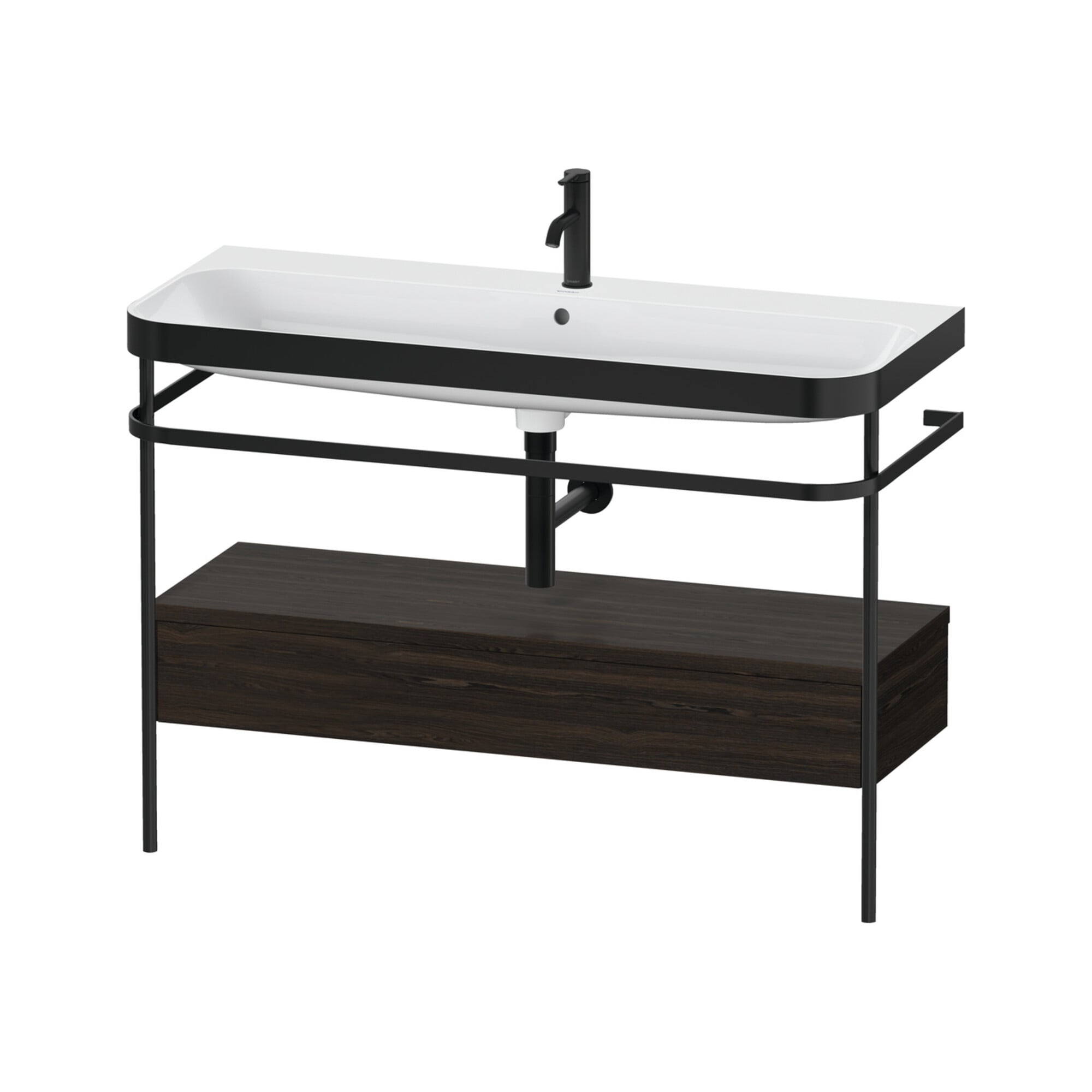 Duravit Möbelwaschtisch-Kombi Happy D.2 Plus 117,5x49cm, m Konso, 1 Lad, 1 HL, N geb.