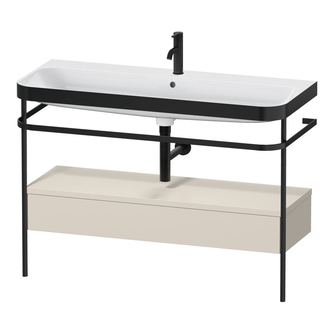 Duravit Möbelwaschtisch-Kombi Happy D.2 Plus 117,5x49cm, m Konso, 1 Lad, 1 HL, T matt