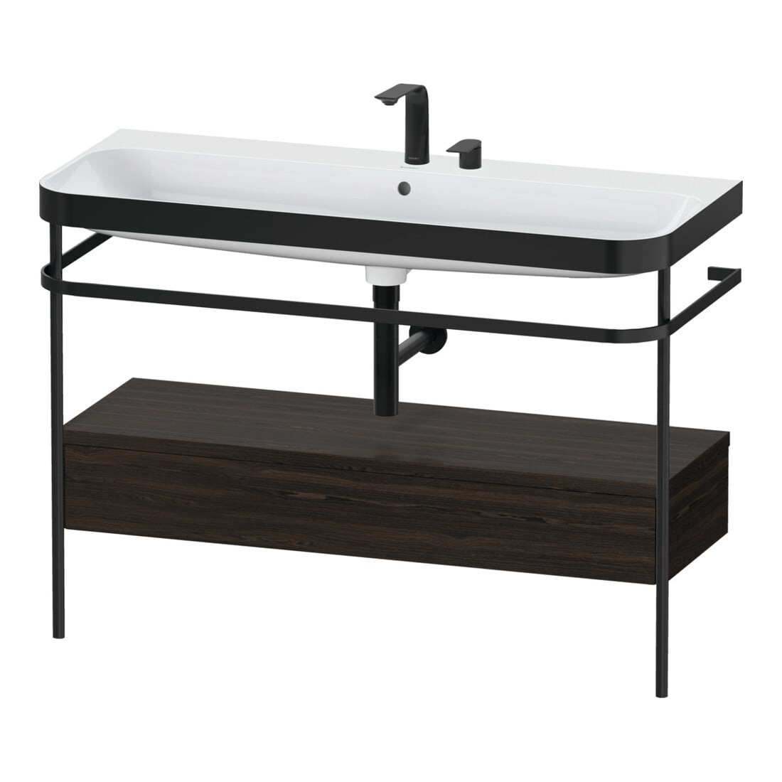 Duravit Möbelwaschtisch-Kombi Happy D.2 Plus 117,5x49cm, m Konso, 1 Lad, 2 HL, N geb.