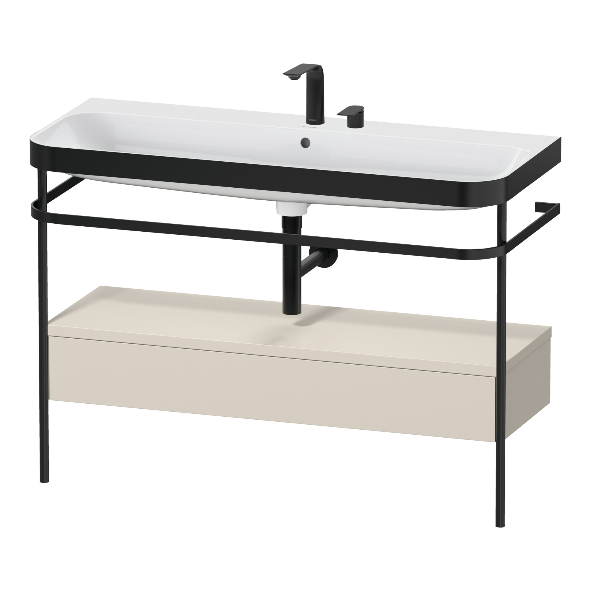 Duravit Möbelwaschtisch-Kombi Happy D.2 Plus 117,5x49cm, m Konso, 1 Lad, 2 HL, T matt