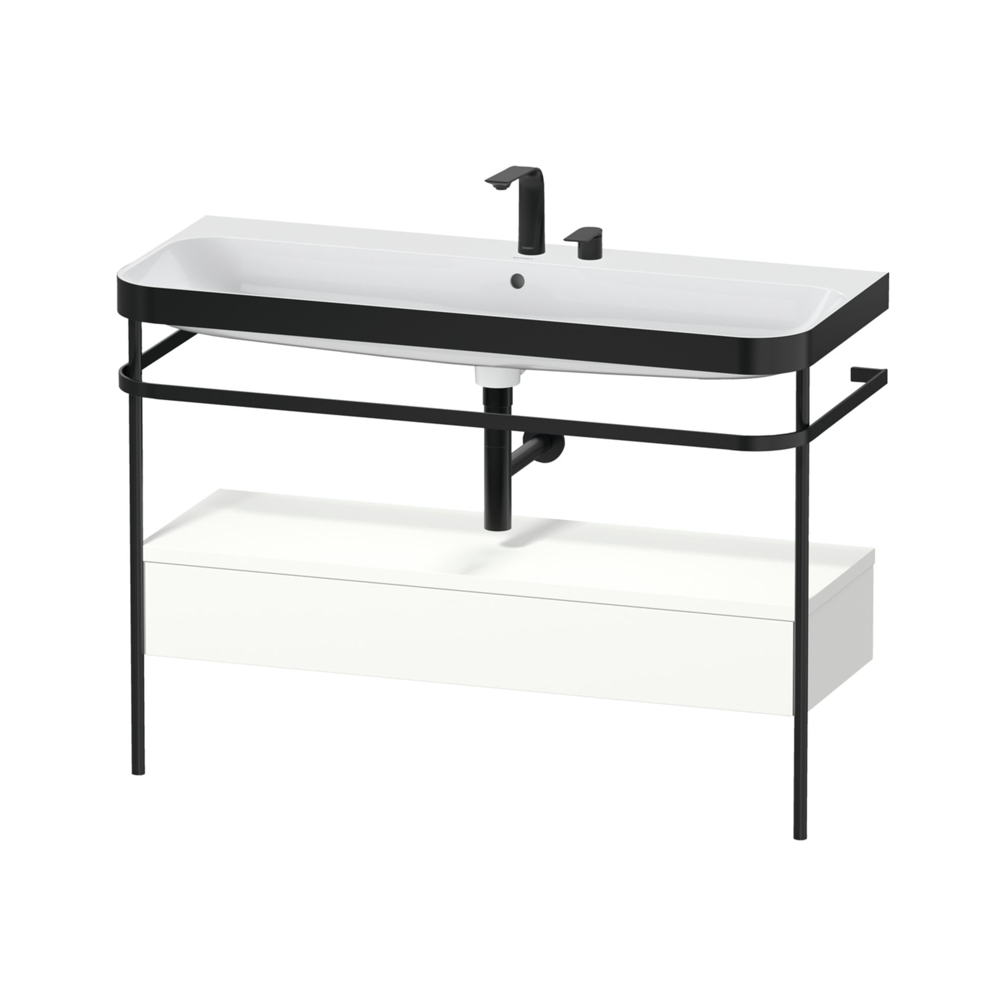 Duravit Möbelwaschtisch-Kombi Happy D.2 Plus 117,5x49cm, m Konso, 1 Lad, 2 HL, w matt