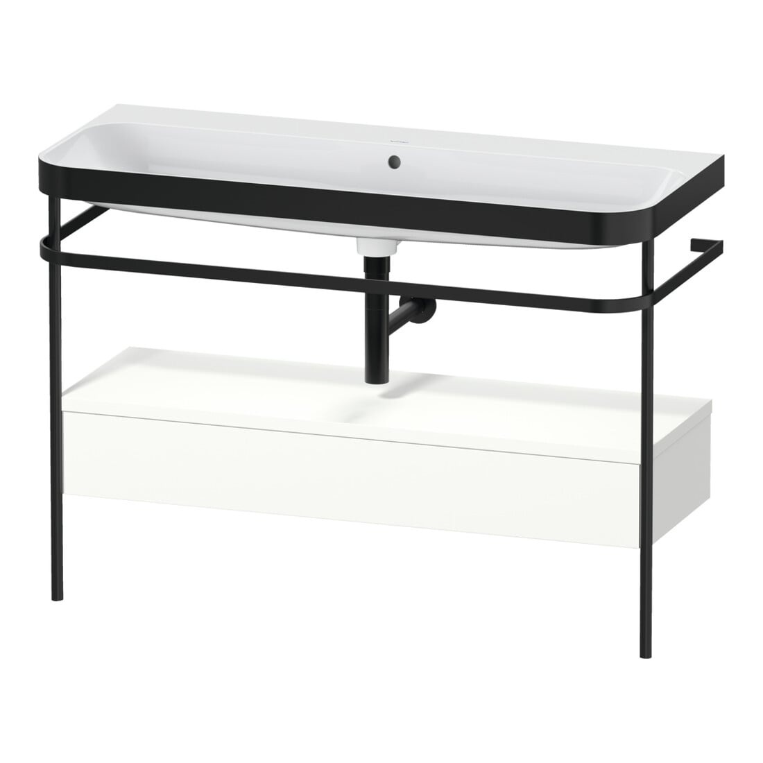 Duravit Möbelwaschtisch-Kombi Happy D.2 Plus 117,5x49cm, m Konso, 1 Lad, o HL, w matt