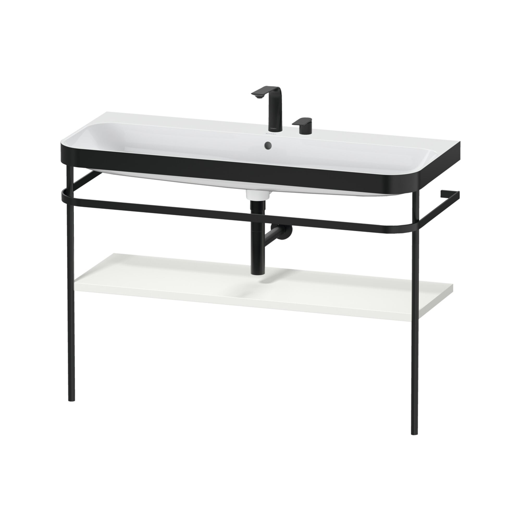 Duravit Möbelwaschtisch-Kombi Happy D.2 Plus 117,5x49cm, m Konso, 2 HL, No we s-matt