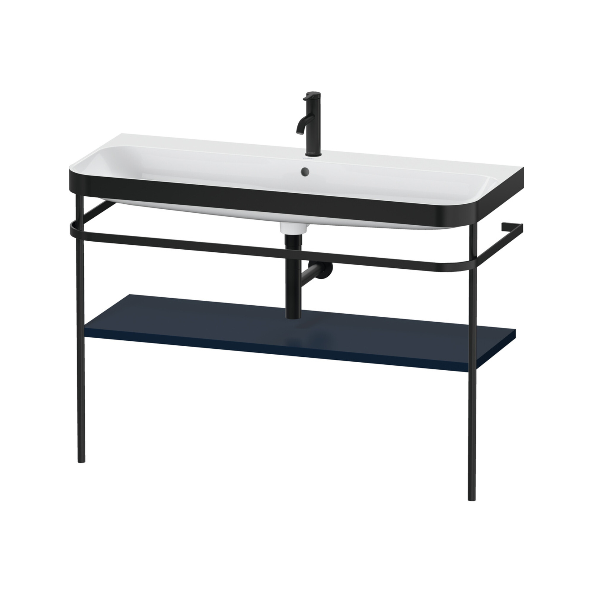 Duravit Möbelwaschtisch-Kombi Happy D.2 Plus 117,5x49cm, m Konsole, 1 HL, blau s-matt