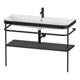 Duravit Möbelwaschtisch-Kombi Happy D.2 Plus 117,5x49cm, m Konsole, 1 HL, graph matt